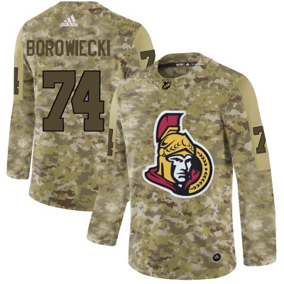 Adidas Ottawa Senators #74 Mark Borowiecki Camo Authentic Stitched NHL Jersey